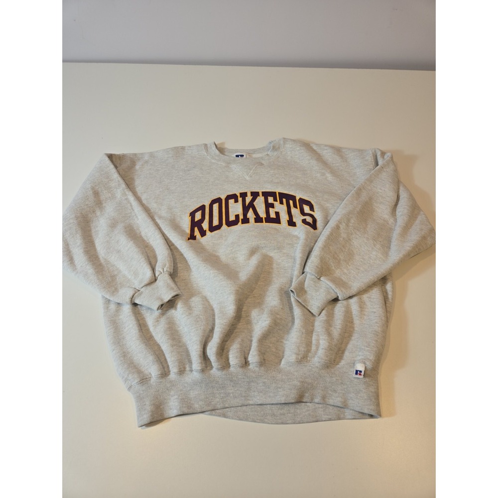 VTG Russell Pullover 90s Mens XL Rockets Richard Montgomery HS Gray Made In USA